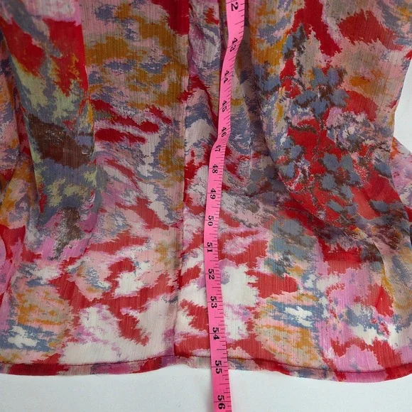 Free People Julianna Maxi Dress Red Cherry Floral Tiered Boho Summer Festival S - Picture 7 of 11